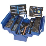 Caja metálica asa plegable 3 bandejas con foams, 67 herramientas