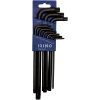Juego petaca 9 llaves acodadas pavonadas TORX® inviolables T10-T50