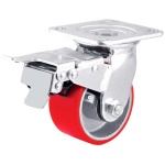 RODAJA FIERRO VACIADO C/PU ROJO C/FRENO TOTAL 4 X 2"
